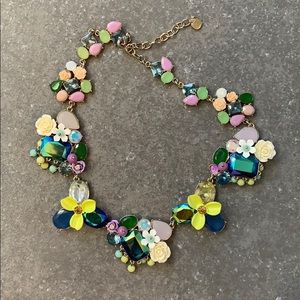 Statement necklace - blues purples yellows